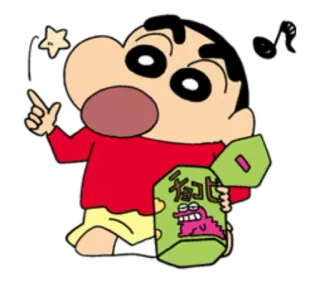 🍪 Shin-chan Nohara Crayon Shin-chan チョコビ Dessin animé, Anime, Personnage, Snack, Chocobi telegram sticker