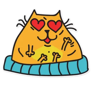 😍 cat, heart, animal, sticker, love, cute, cartoon telegram sticker
