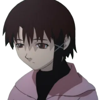 😔 Lain Iwakura Serial Experiments Lain Anime, Lain, Serial Experiments Lain, Cyberpunk, Manga, Psychologique whatsapp sticker