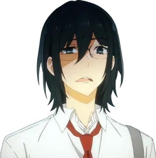 ❤ Izumi Miyamura Horimiya Anime, Männlich, Schwarze Haare, Schuluniform telegram sticker