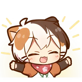 🤗 Catboy, Anime, Kawaii, Fofo, Feliz, Sticker whatsapp sticker
