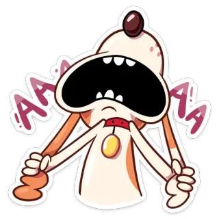 😲 AAAAAA cane, cartone animato, urlante, angoscia, emotivo, paura, urlare telegram sticker
