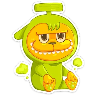 😬 만화, 캐릭터, 웃긴, 괴물, 귀여운, 스티커 whatsapp sticker