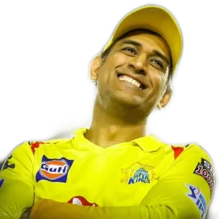 😊 MS Dhoni Kricket, Indischer Cricketspieler, MS Dhoni, Sport, Schlagmann, Mannschaft, Chennai Super Kings whatsapp sticker