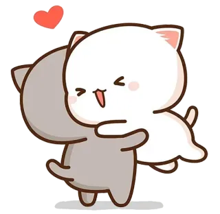🙆‍♀ chats, câlin, amour, dessin animé, mignon, animaux whatsapp sticker