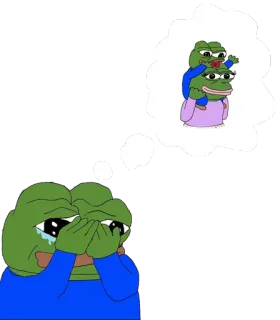 😢 Pepe the Frog meme, sad, frog, crying, emotions, internet meme telegram sticker