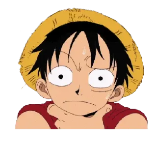 🤔 Monkey D. Luffy One Piece อนิเมะ, วันพีซ, ลูฟี่, มังกี้ ดี. ลูฟี่, การ์ตูน, โจรสลัด telegram sticker