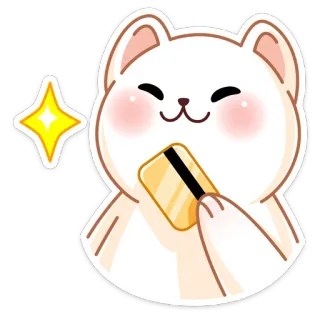 💳 кот, кредитная карта, оплата, мультфильм, милый, животное telegram sticker