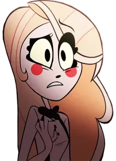 😓 Charlie Morningstar Hazbin Hotel kartun, karakter, Hazbin Hotel, Charlie, animasi telegram sticker
