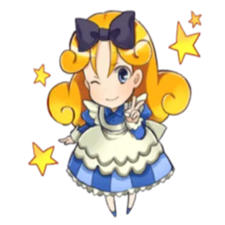 ✌️ Cartoon, Figur, Mädchen, Anime, Sterne, Kawaii whatsapp sticker
