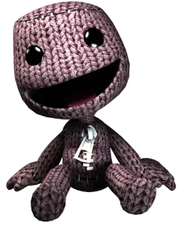 😀 Sackboy LittleBigPlanet Sackboy, LittleBigPlanet, videojuego, personaje, tejido, mono, peluche telegram sticker