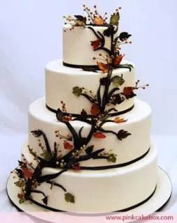🍰 www.pinkcakebox.com cake, wedding, autumn, leaves, dessert telegram sticker