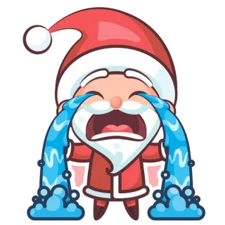 😥 Santa Claus weinen, weihnachtsmann, weihnachten, traurig, emoji, cartoon, figur telegram sticker