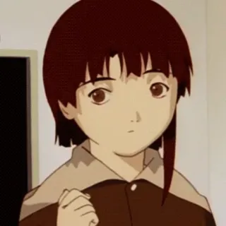 👀 Iwakura Lain Serial Experiments Lain Anime, Fille, Iwakura Lain, Serial Experiments Lain, Personnage, Cyberpunk, Psychologique, Réseau whatsapp sticker