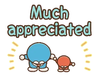🔷 Much appreciated 감사, 고맙습니다, 귀여운, 만화, 정말 감사합니다, 캐릭터 whatsapp sticker
