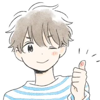 💫 애니메이션, 만화, 만화, 윙크, 엄지척, 소년 telegram sticker
