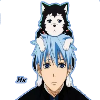 ☺️ Kuroko Tetsuya Kuroko's Basketball Hя anime, cute, dog, chibi, Kuroko telegram sticker