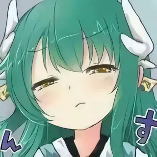 🙈 んす Anime, Manga, Słodkie, Dziewczyna, Zielone włosy, Wyraz, Dziewczyna Anime telegram sticker