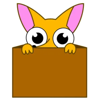 😜 gatto, animale, scatola, carino, cartone animato telegram sticker