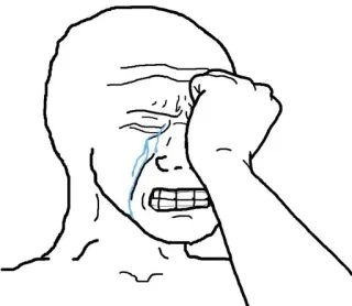 😭 płacz, smutny, mem, twarz, rysunek telegram sticker