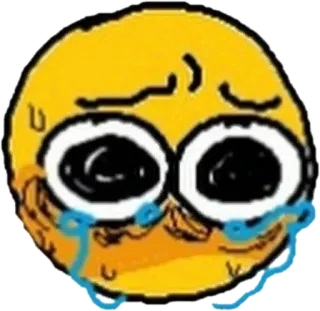 😢 Emoji, Chorando, Triste, Meme, Expressão, Amarelo whatsapp sticker