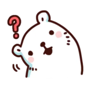 🤔 urso, ponto de interrogação, confuso, urso polar, adesivo, fofo whatsapp sticker