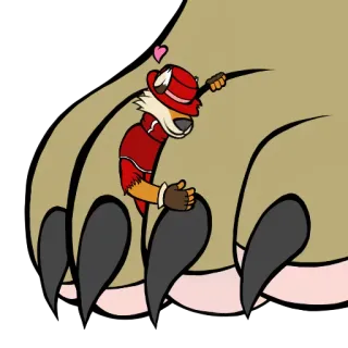 ❤️ cartoon, anthropomorphic, paw, furry, animal, claws, love telegram sticker
