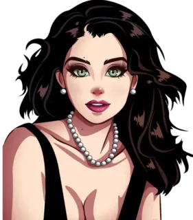 😀 mujer, retrato, joyería, collar telegram sticker