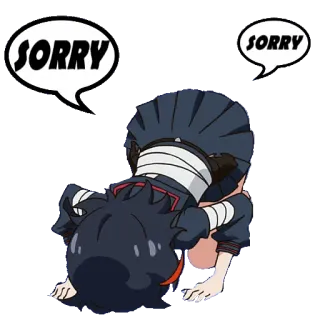 😰 SORRY Entschuldigung, Tut mir leid, Anime Mädchen, Verbeugung telegram sticker