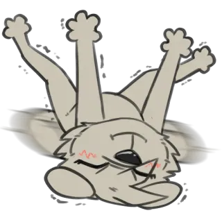 🙃 wolf wolf, fury, upside down, spinning, blushing, cute, cartoon whatsapp sticker