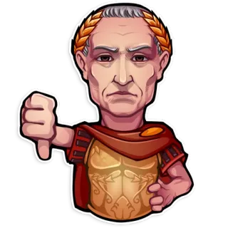 👎 Julius Caesar Caesar, Roman Empire, Thumbs Down, Ancient History, Historical Figure telegram sticker