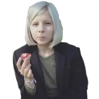 🍓 Aurora Aksnes человек, женщина, певица, клубника, блондинка whatsapp sticker