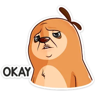 😫 OKAY kukang, oke, kartun, imut, stiker, hewan, lucu, ekspresi telegram sticker