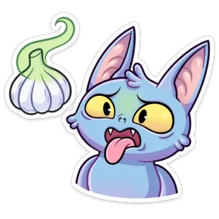 🤢 chauve-souris, dessin animé, ail, monstre, effrayé, mignon telegram sticker