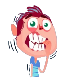 😬 Cartoon, Angst, Zenuwen, Jongen, Nerveus, Stress telegram sticker