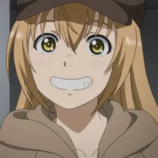 ⚽️ anime, desenho animado, mulher, personagem, sorrindo, ilustração telegram sticker