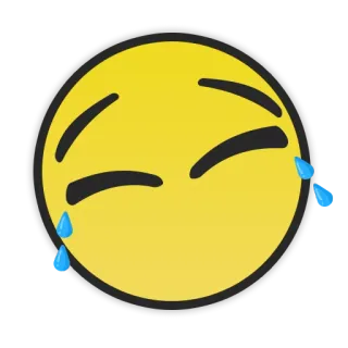 🤣 emoji, crying, sad, tears, yellow telegram sticker