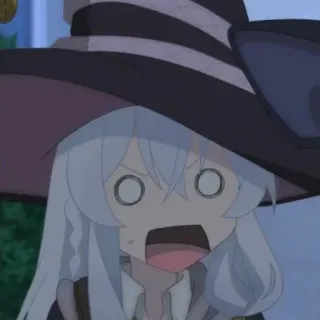🍃 anime, witch, surprised, shocked, girl, cute, cartoon telegram sticker