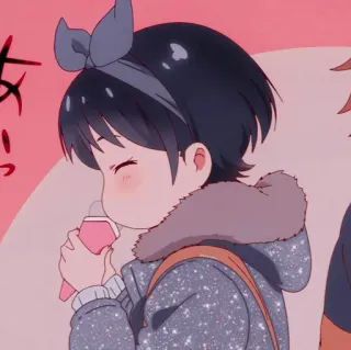 😋 あっ！ Anime, Ragazza, Bevanda, Carino, Giapponese telegram sticker