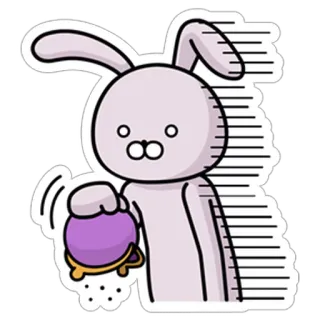 😰 กระต่าย, บันนี่, ยา, เวทมนตร์, การ์ตูน, สติกเกอร์ telegram sticker