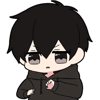 😯 anime, manga, cartoon, chibi, cute, emo, boy, sticker telegram sticker