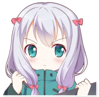 😠 Anime, Lindo, Manga, Chica, Dibujo animado, Ilustración telegram sticker