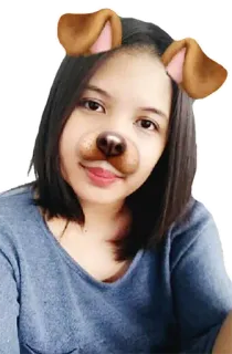 😜 Hundeohren, Hundefilter, Selfie, Frau, Porträt, Spaß, Ohren, Nase telegram sticker