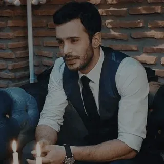 🗞 man, portrait, suit, tie, male, sitting telegram sticker