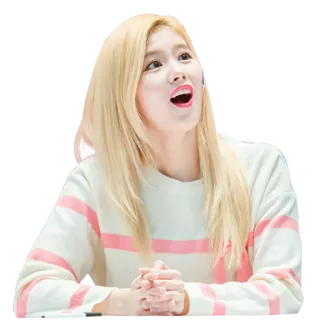 🙄 wanita, rambut pirang, sweater garis-garis, potret, orang, perempuan telegram sticker