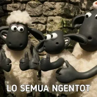 👍 LO SEMUA NGENTOT 绵羊, 动画, 动物 whatsapp sticker
