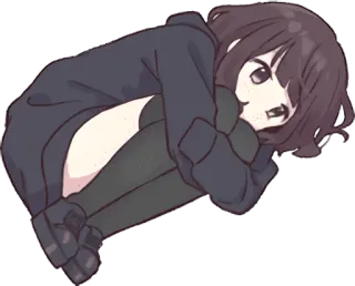 😒 Anime, Meisje, Leuk, Cartoon whatsapp sticker