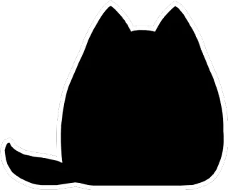 😶 Katze, Silhouette, Tier, Haustier, niedlich, schwarz, häuslich telegram sticker