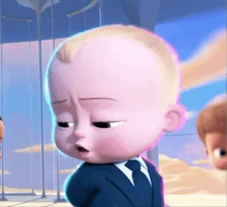 🙃 Boss Baby The Boss Baby em bé, bộ vest, hoạt hình, nhân vật phim, hài hước whatsapp sticker