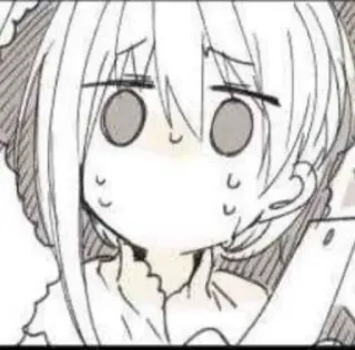 😰 Anime, Manga, Cartoon, Personage, Zweet, Nerveus, Bezorgd telegram sticker